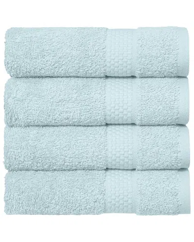 Linum Home Textiles Starlight Turkish Cotton Terry Hand Towels Set In Blue