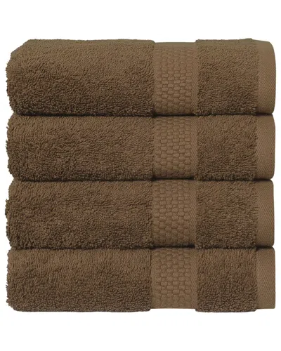 Linum Home Textiles Starlight Turkish Cotton Terry Hand Towels Set In Brown