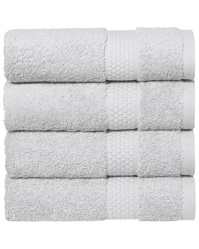 Linum Home Textiles Starlight Turkish Cotton Terry Hand Towels Set In Grey