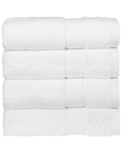 Linum Home Textiles Starlight Turkish Cotton Terry Hand Towels Set In White