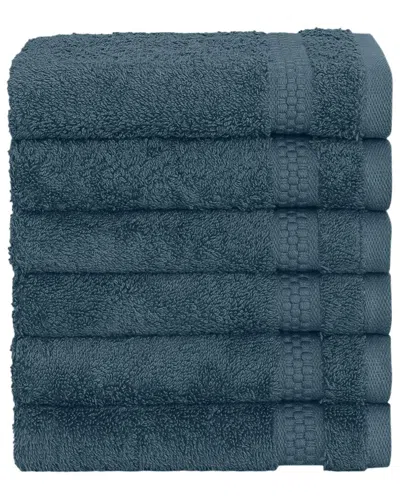 Linum Home Textiles Starlight Turkish Cotton Terry Washcloths Set In Blue