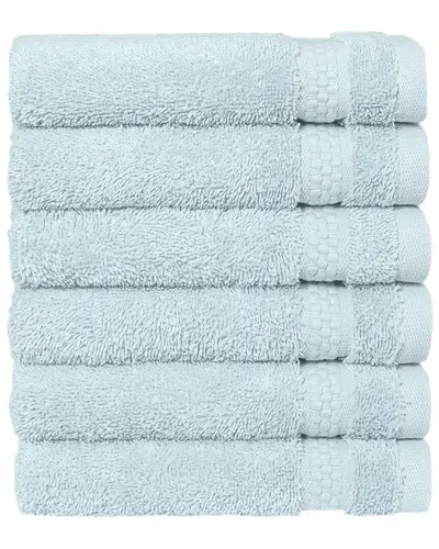 Linum Home Textiles Starlight Turkish Cotton Terry Washcloths Set In Blue