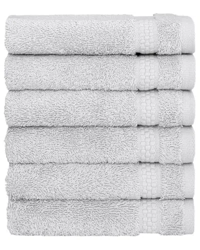 Linum Home Textiles Starlight Turkish Cotton Terry Washcloths Set In Grey