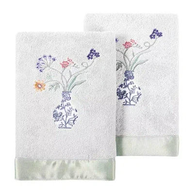 Linum Home Textiles Stella 2-pc. Embellished Hand Towel In White