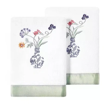 Linum Home Textiles Stella 2-pc. Embellished Hand Towel In White