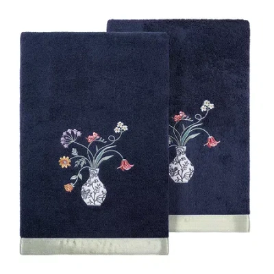 Linum Home Textiles Stella Embellished 2-pc. Bath Towel Set In Blue