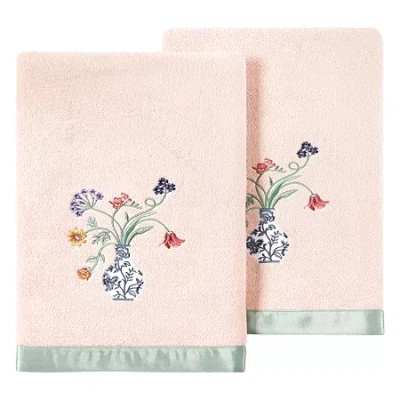 Linum Home Textiles Stella Embellished 2-pc. Bath Towel Set In Pink