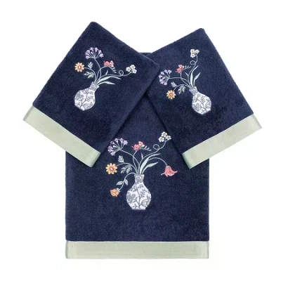 Linum Home Textiles Stella Embellished 3-pc. Bath Towel Set In Blue