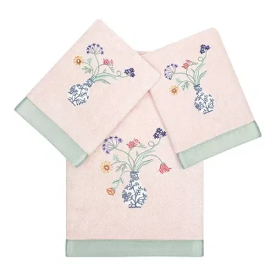 Linum Home Textiles Stella Embellished 3-pc. Bath Towel Set In Pink