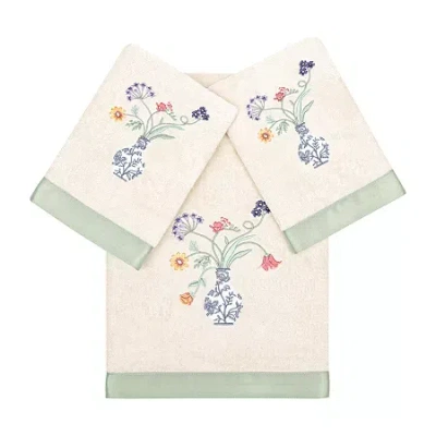 Linum Home Textiles Stella Embellished 3-pc. Bath Towel Set In Neutral