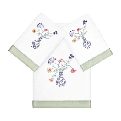 Linum Home Textiles Stella Embellished 3-pc. Bath Towel Set In White