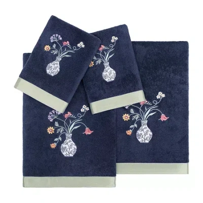 Linum Home Textiles Stella Embellished 4-pc. Bath Towel Set In Blue