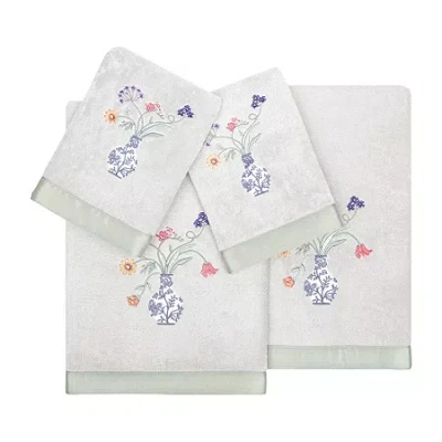 Linum Home Textiles Stella Embellished 4-pc. Bath Towel Set In White