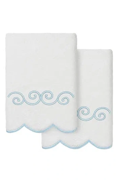 Linum Home Textiles Symmetra Scallop Set Of 2 Hand Towels In White
