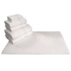 Linum Home Textiles Terrry 7-pc Towel And Greek Key Tubmat Set In White