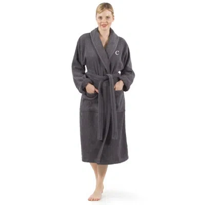 Linum Home Textiles Terry Terry Cloth Bathrobe With Pockets In Gray