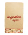 Linum Home Textiles Thanksgiving Together Again Embroidered Turkish Cotton Hand Towel In Sand