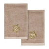 Linum Home Textiles Tortuga 2-pc. Embellished Fingertip Towel In Brown