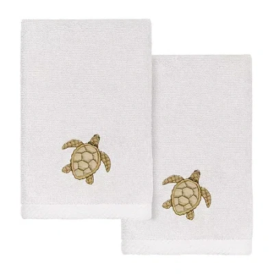 Linum Home Textiles Tortuga 2-pc. Embellished Fingertip Towel In Neutral