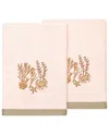 Linum Home Textiles Turkish Cotton Aaron 2pc Embellished Bath Towel Set In Blush