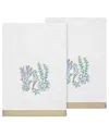 Linum Home Textiles Turkish Cotton Aaron 2pc Embellished Bath Towel Set In Silver