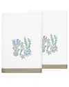 Linum Home Textiles Turkish Cotton Aaron 2pc Embellished Bath Towel Set In White