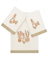 Linum Home Textiles Turkish Cotton Aaron 3pc Embellished Bath & Hand Towel Set In Beige