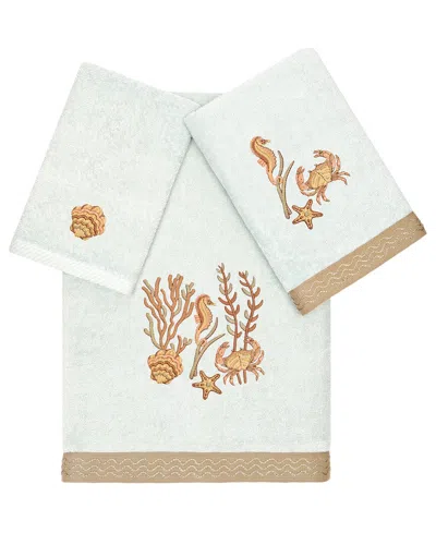 Linum Home Textiles Turkish Cotton Aaron 3pc Embellished Towel Set In Neutral