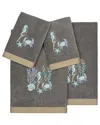 Linum Home Textiles Turkish Cotton Aaron 4pc Embellished Towel Set In Charcoal