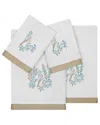 Linum Home Textiles Turkish Cotton Aaron 4pc Embellished Towel Set In Silver