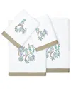 Linum Home Textiles Turkish Cotton Aaron 4pc Embellished Towel Set In White