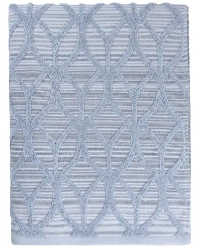 Linum Home Textiles Turkish Cotton Alev Jacquard Bath Towel In Blue