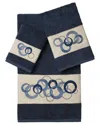 Linum Home Textiles Turkish Cotton Annabelle 3pc Embellished Towel Set In Blue