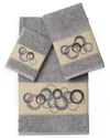 Linum Home Textiles Turkish Cotton Annabelle 3pc Embellished Towel Set In Grey