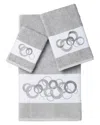 Linum Home Textiles Turkish Cotton Annabelle 3pc Embellished Towel Set In Grey