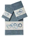 Linum Home Textiles Turkish Cotton Annabelle 3pc Embellished Towel Set In Teal