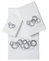 Linum Home Textiles Turkish Cotton Annabelle 3pc Embellished Towel Set In White