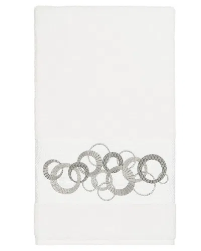 Linum Home Textiles Turkish Cotton Annabelle Embellished Bath Towel In White