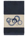 Linum Home Textiles Turkish Cotton Annabelle Embellished Hand Towel In Blue