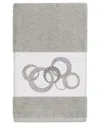 Linum Home Textiles Turkish Cotton Annabelle Embellished Hand Towel In Grey
