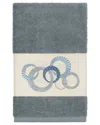 Linum Home Textiles Turkish Cotton Annabelle Embellished Hand Towel In Teal