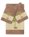 Linum Home Textiles Turkish Cotton Colton 3pc Embellished Bath & Hand Towel Set In Beige