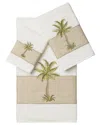 Linum Home Textiles Turkish Cotton Colton 3pc Embellished Towel Set In Cream