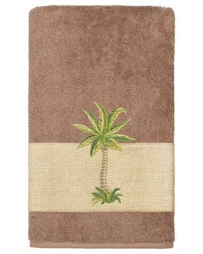Linum Home Textiles Turkish Cotton Colton Embellished Bath Towel In Beige