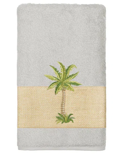 Linum Home Textiles Turkish Cotton Colton Embellished Bath Towel In Grey