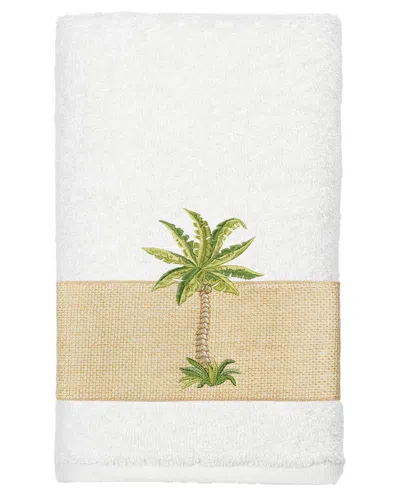 Linum Home Textiles Turkish Cotton Colton Embellished Hand Towel In White