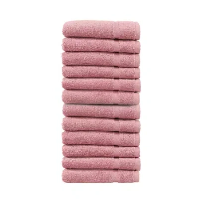 Linum Home Textiles Turkish Cotton Denzi 12-pc. Washcloth Set In Pink