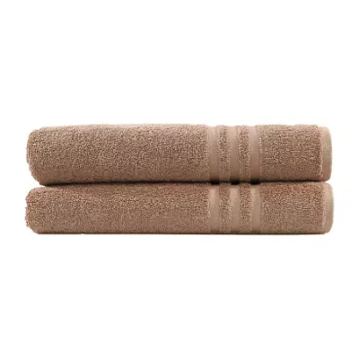 Linum Home Textiles Turkish Cotton Denzi 2-pc Bath Towel Set In Brown
