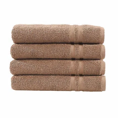 Linum Home Textiles Turkish Cotton Denzi 4-pc. Hand Towel Set In Brown