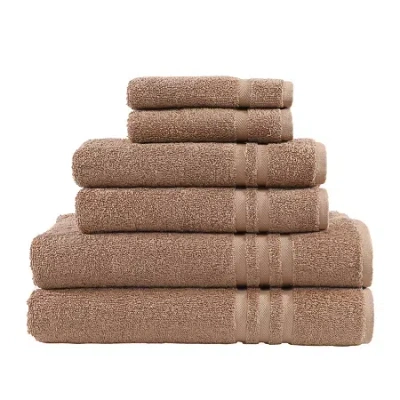 Linum Home Textiles Turkish Cotton Denzi 6-pc Bath Towel Set In Brown